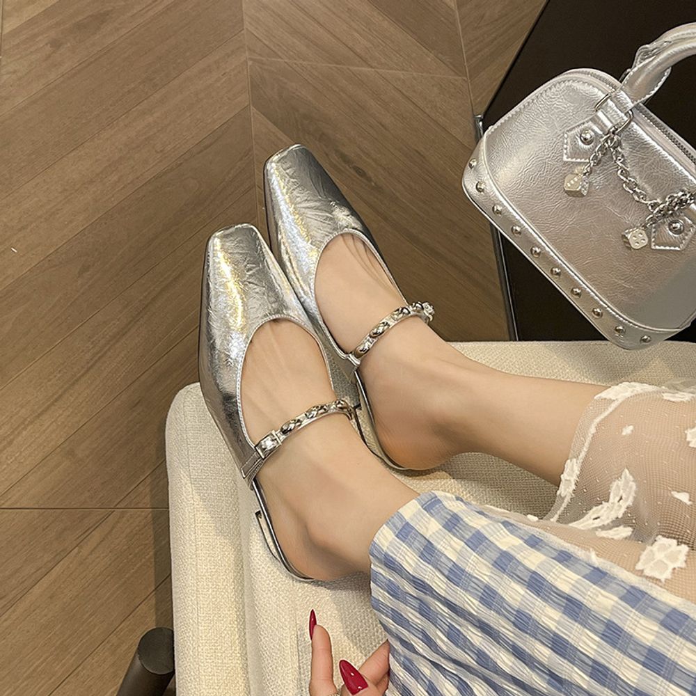 Square-toe Mules Slippers