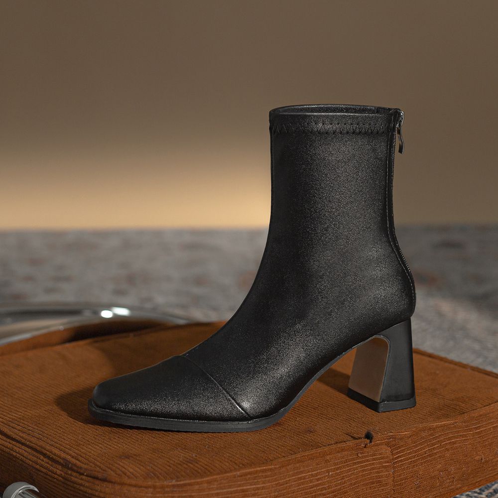 Thick Heel Ankle Short Boots