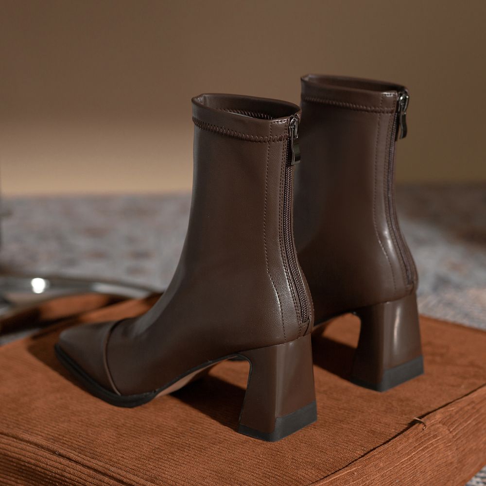 Thick Heel Ankle Short Boots