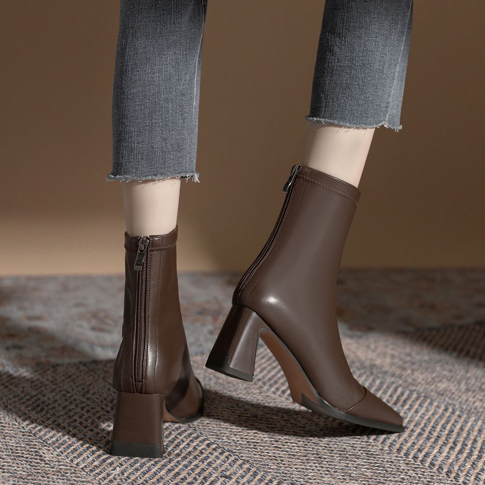Thick Heel Ankle Short Boots