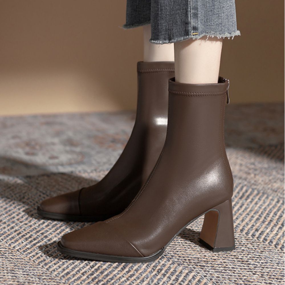 Thick Heel Ankle Short Boots
