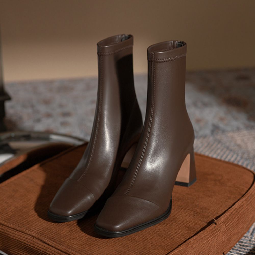 Thick Heel Ankle Short Boots