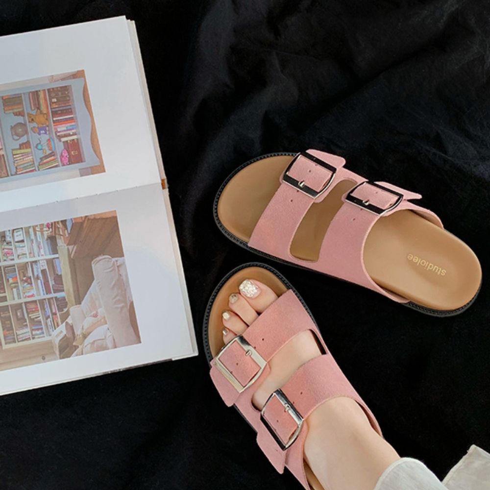 Thick Bottom Leather Slippers