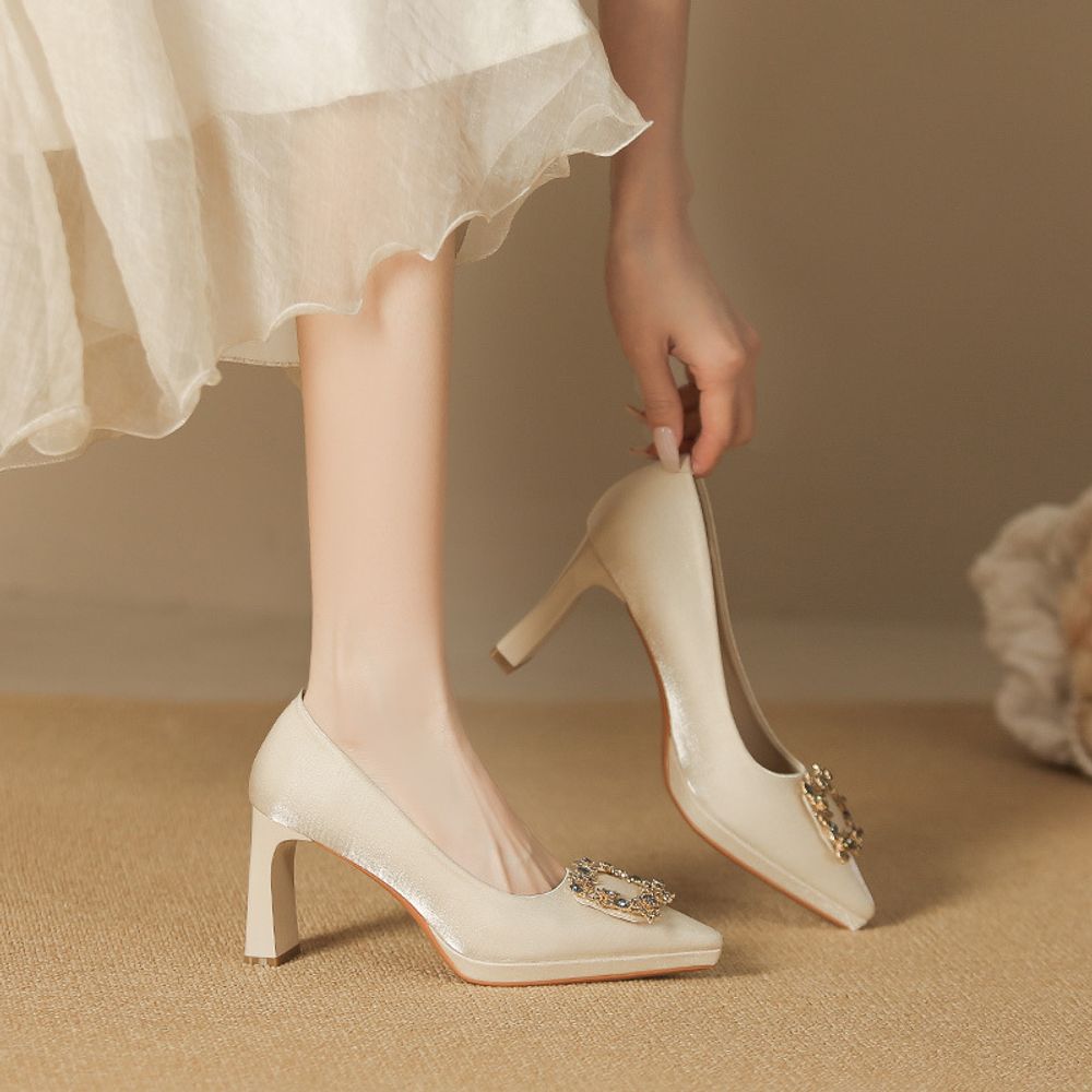 Thick Heel Pointed Heels