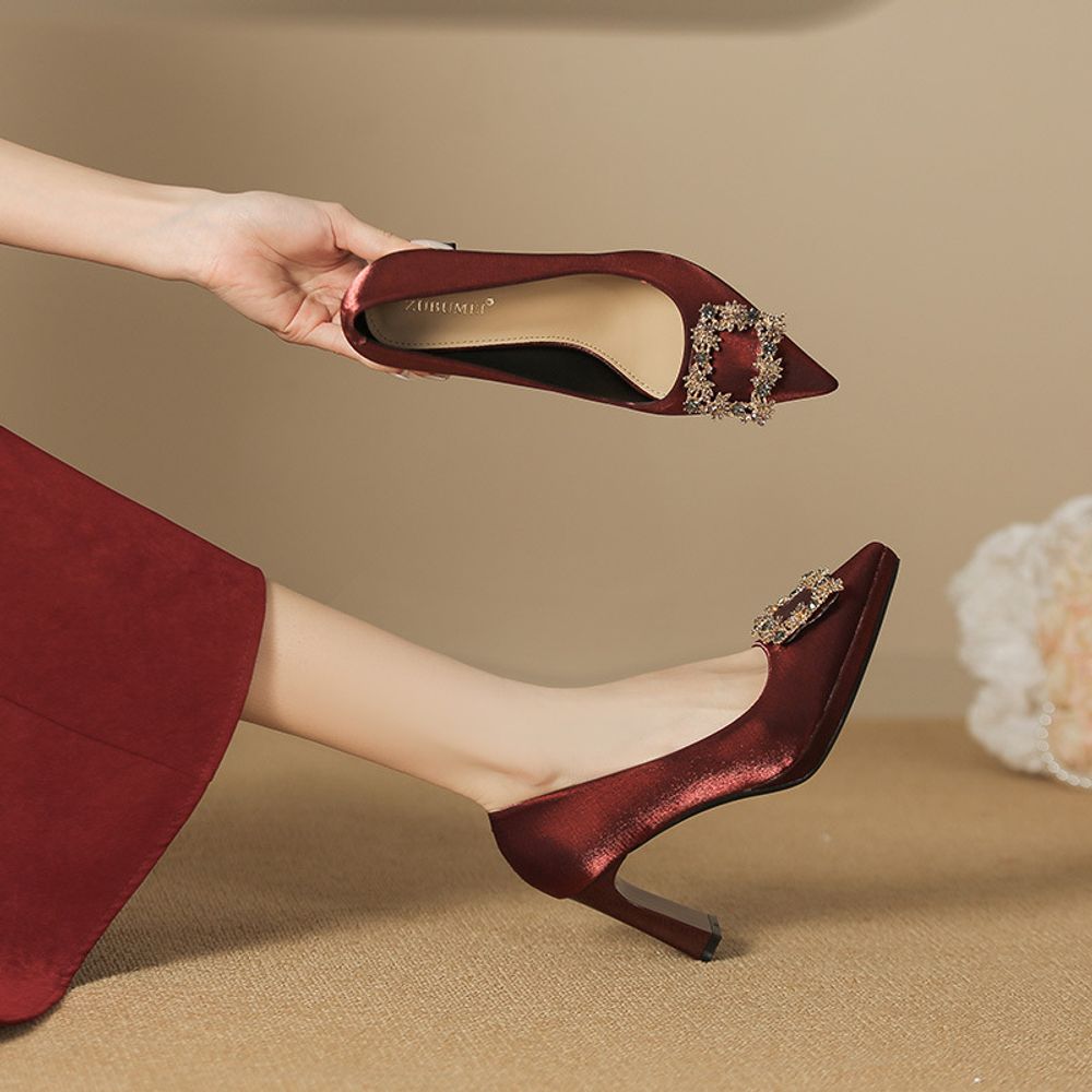 Thick Heel Pointed Heels