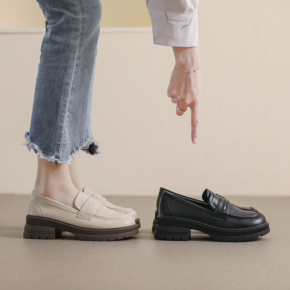 Genuine leather Thick Soled Loafer
