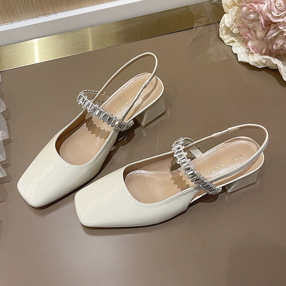 Rhinestone Chain Slingback Heel