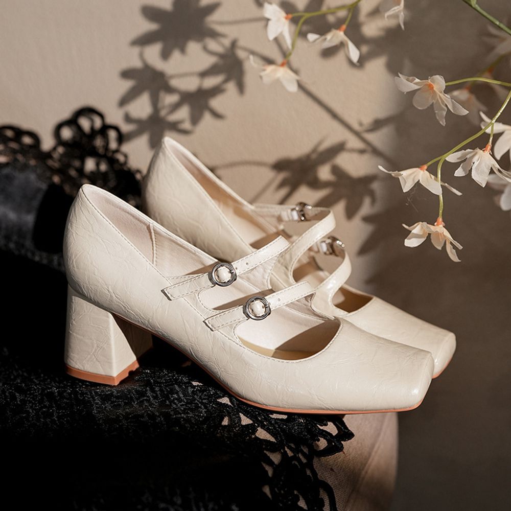 Thick Heel Mary Jane Shoes