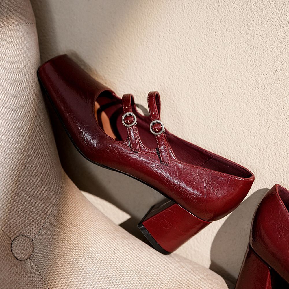 Thick Heel Mary Jane Shoes