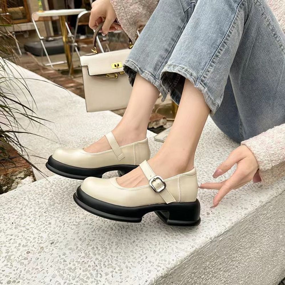 Genuine Leather Mary Jane Shoes