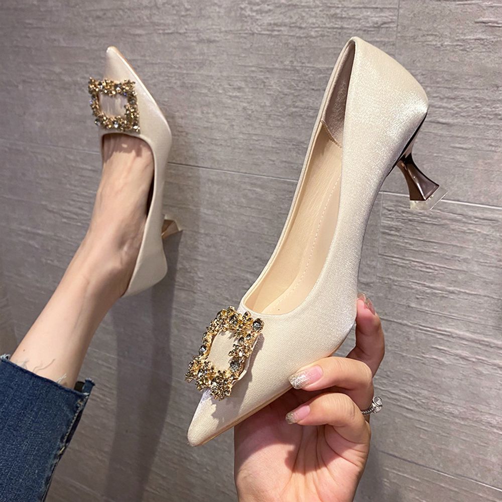 Premium Buckle top Pointed Heels