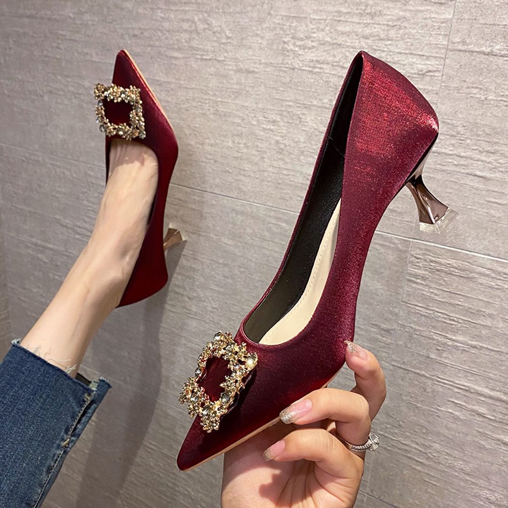 Premium Buckle top Pointed Heels