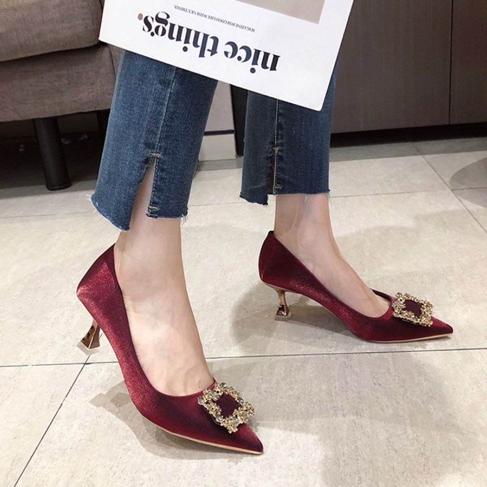 Premium Buckle top Pointed Heels