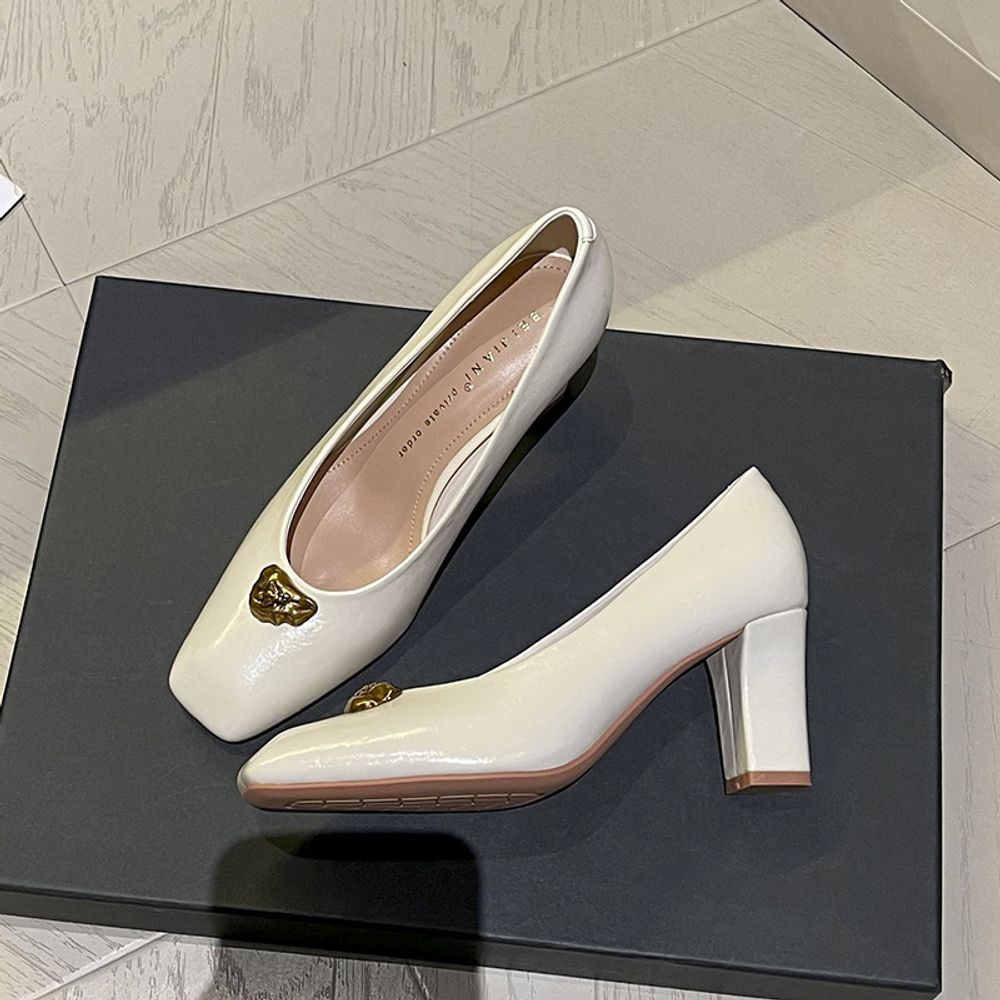Thick Heel Square Head Shoes