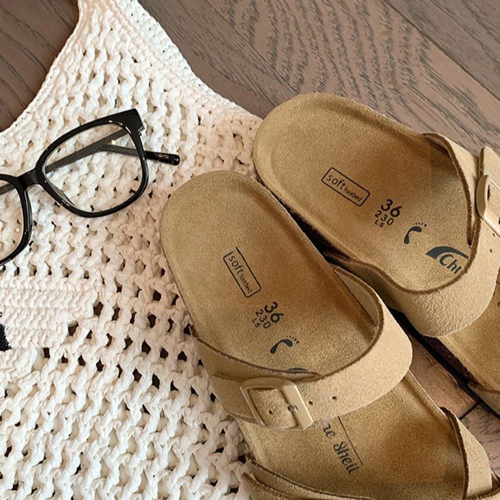 Thick Bottom Leather Slippers