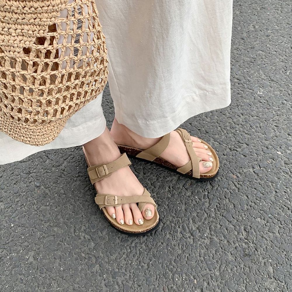 Thick Bottom Leather Slippers