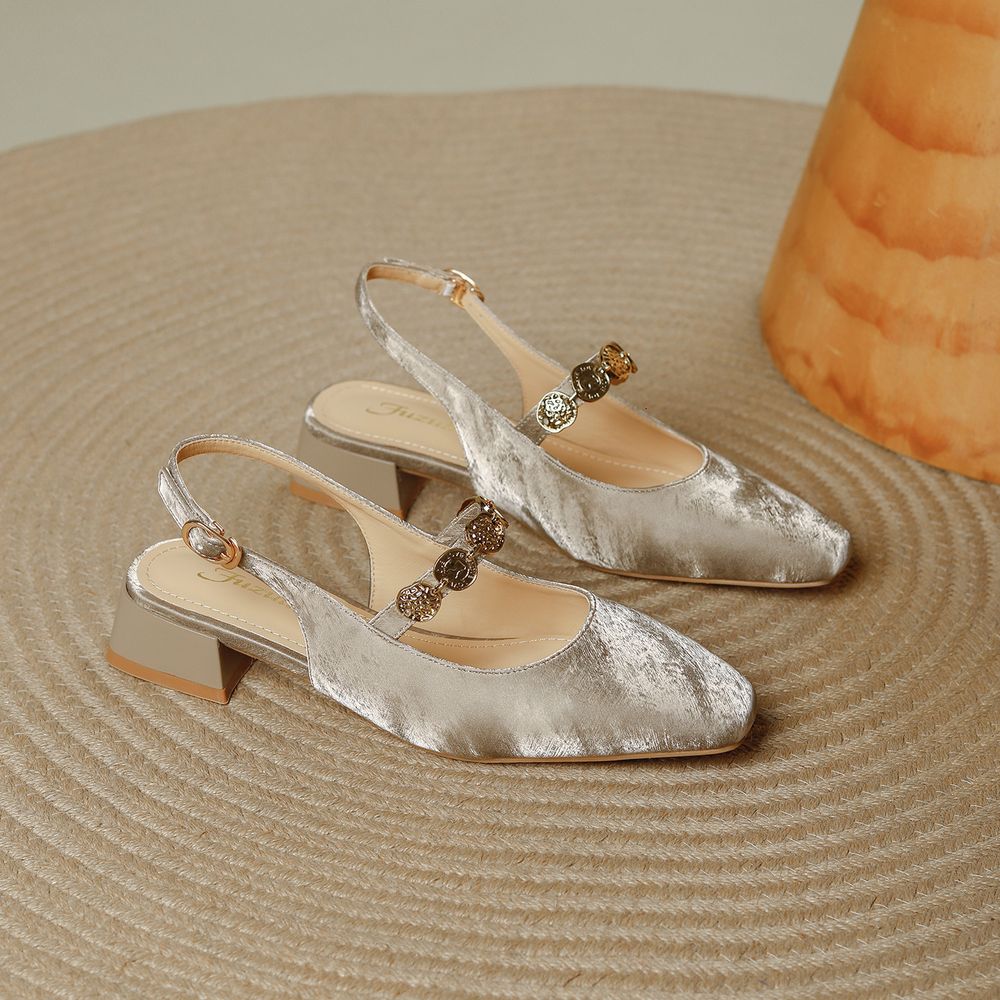 Square Head Thick Heel