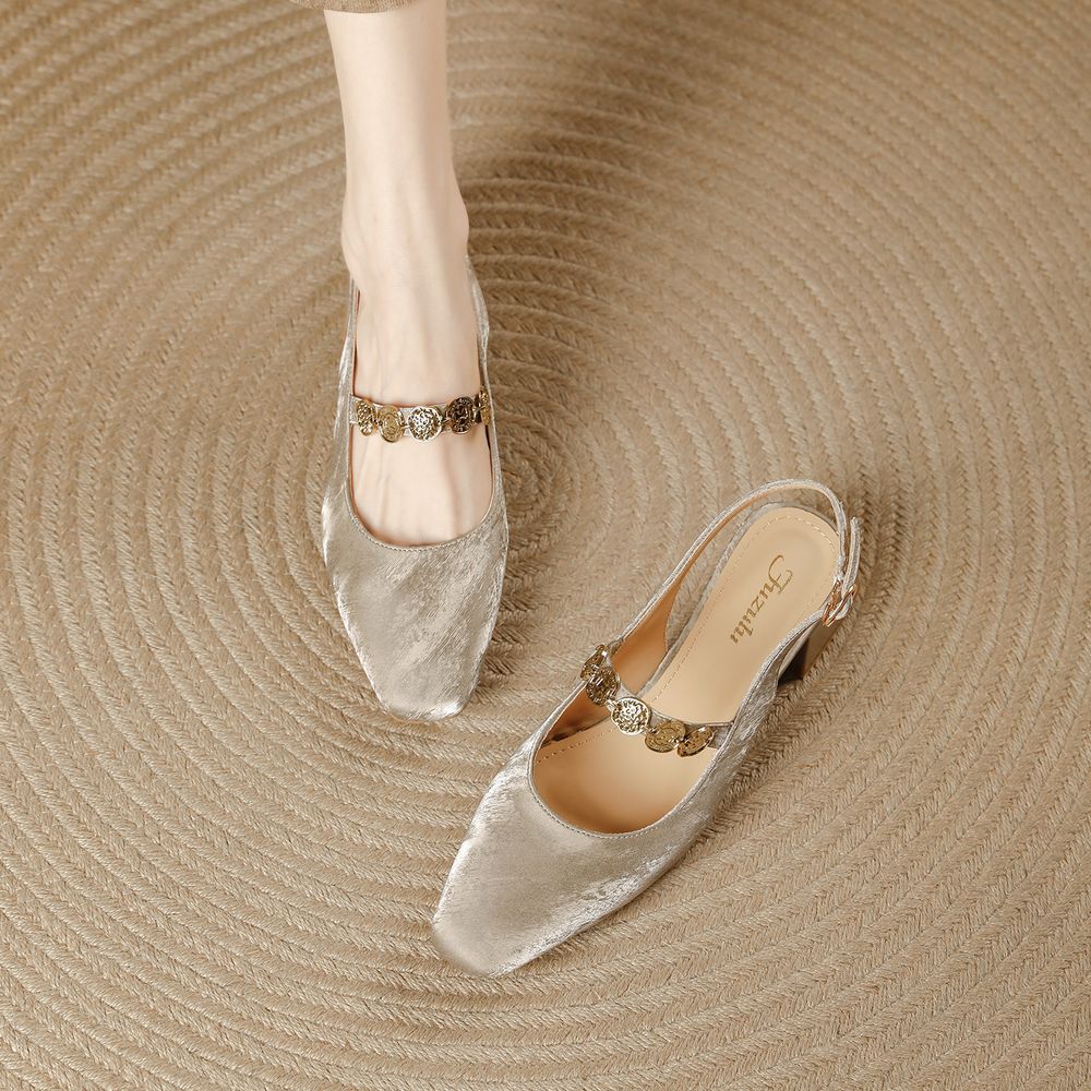 Square Head Thick Heel
