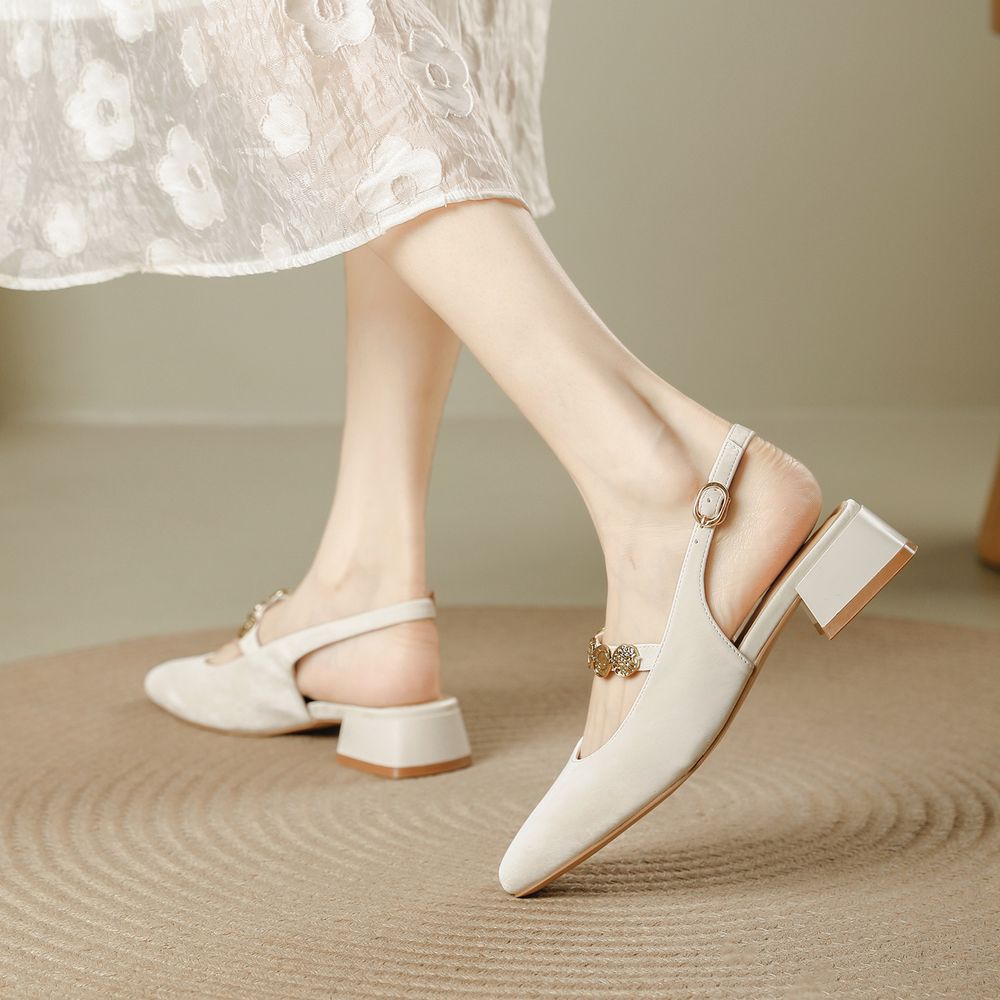 Square Head Thick Heel