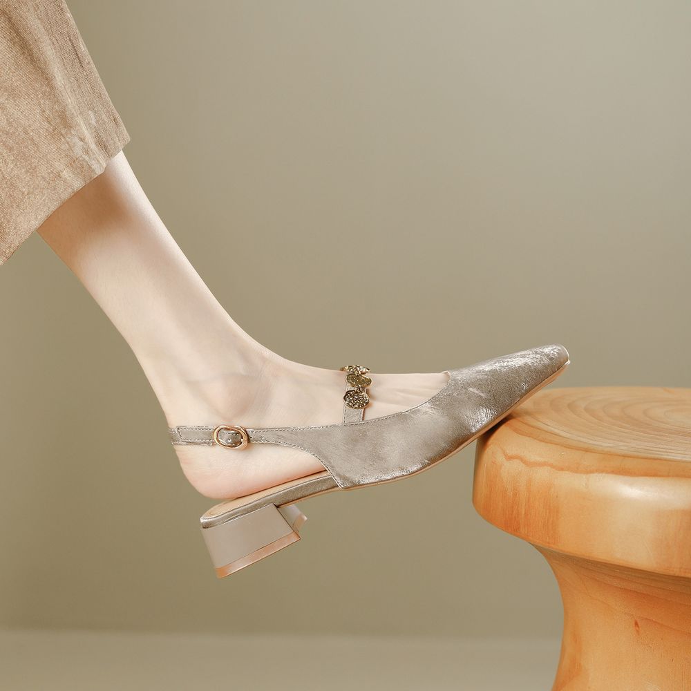 Square Head Thick Heel