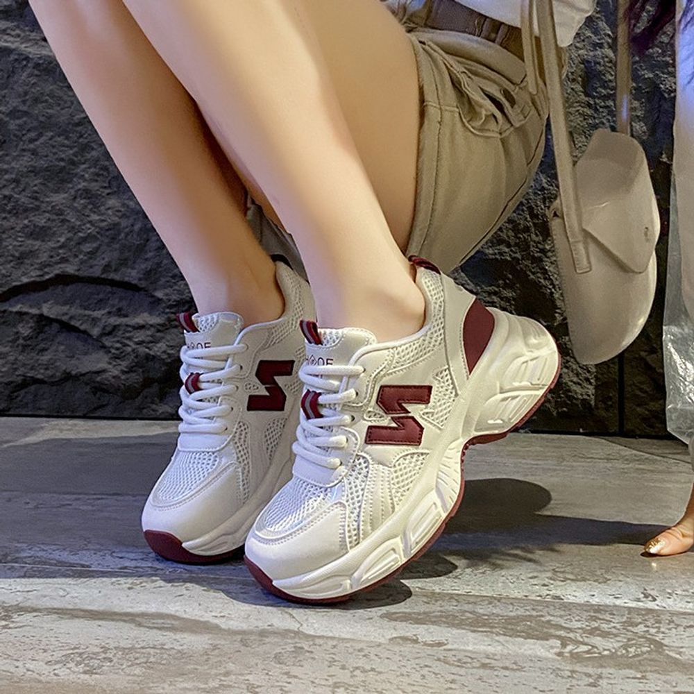 Thick Soled Mesh  Sneakers