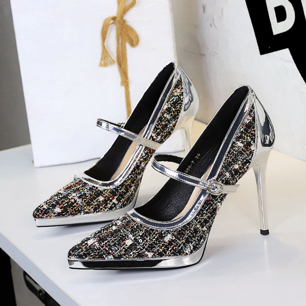 One Strap Pointed High Heels