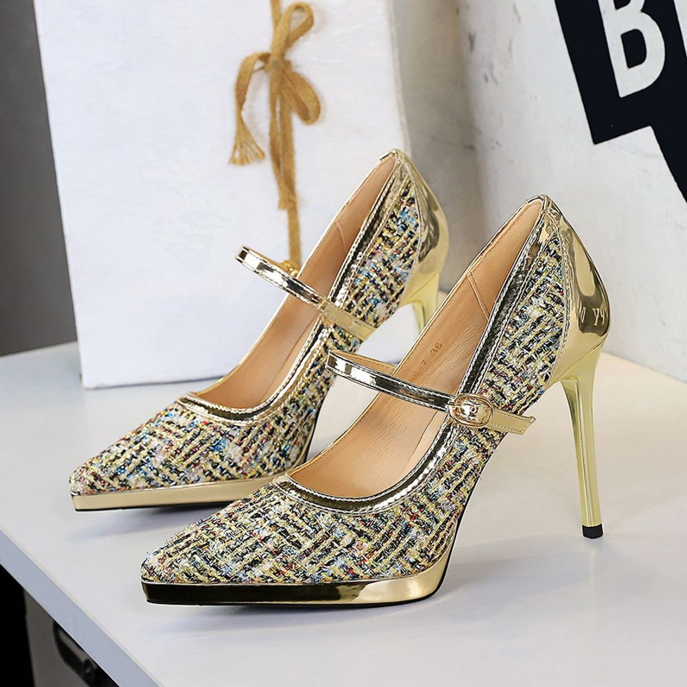 One Strap Pointed High Heels