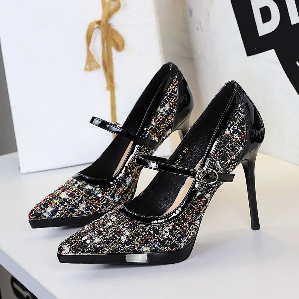 One Strap Pointed High Heels