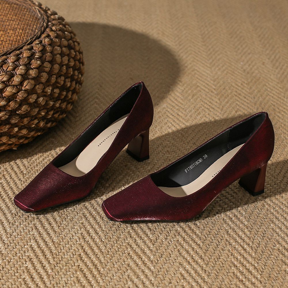 Square Head Satin top Heels