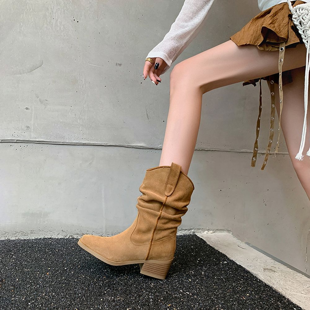 Sued Top Ankle Boots