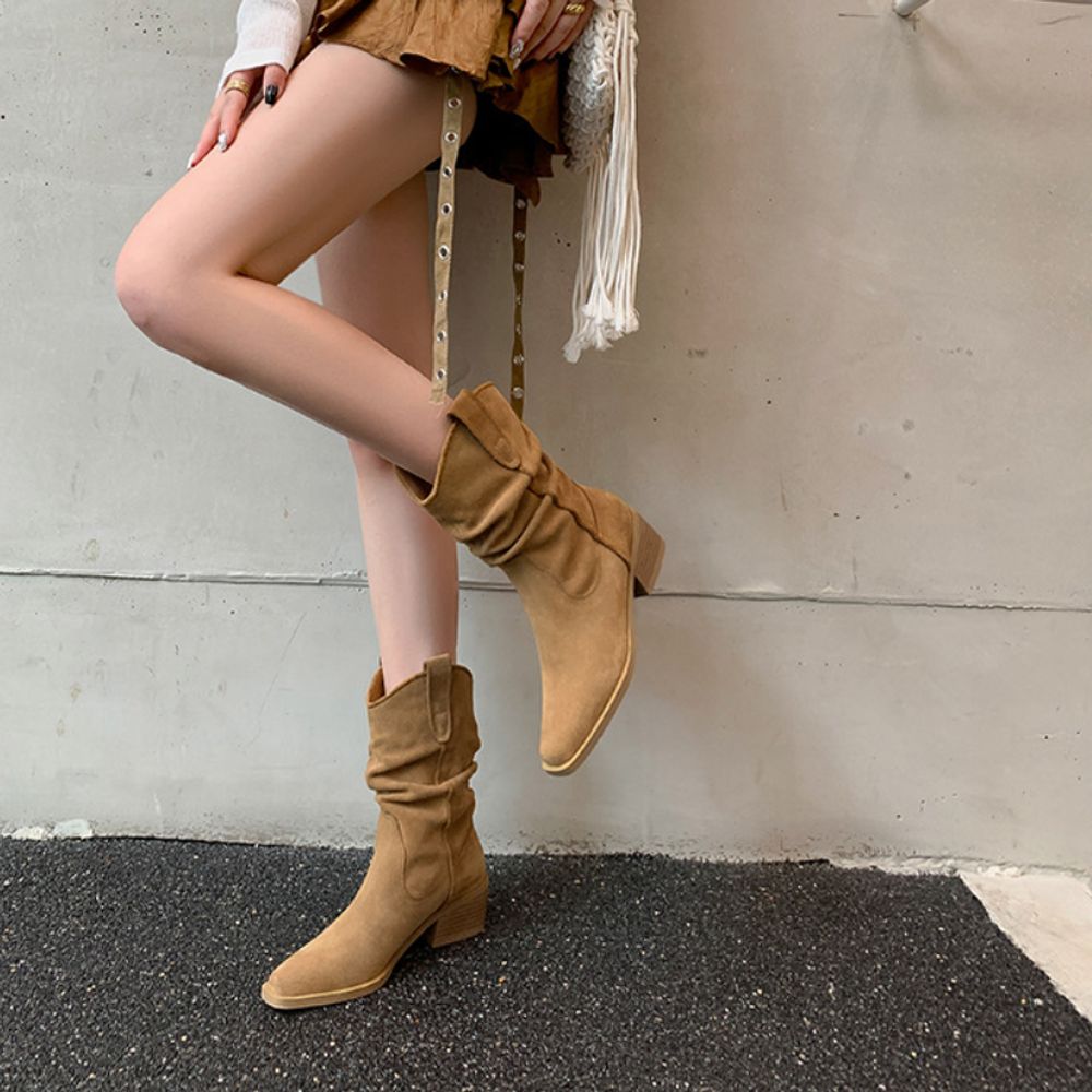 Sued Top Ankle Boots