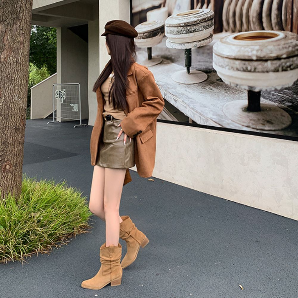 Sued Top Ankle Boots