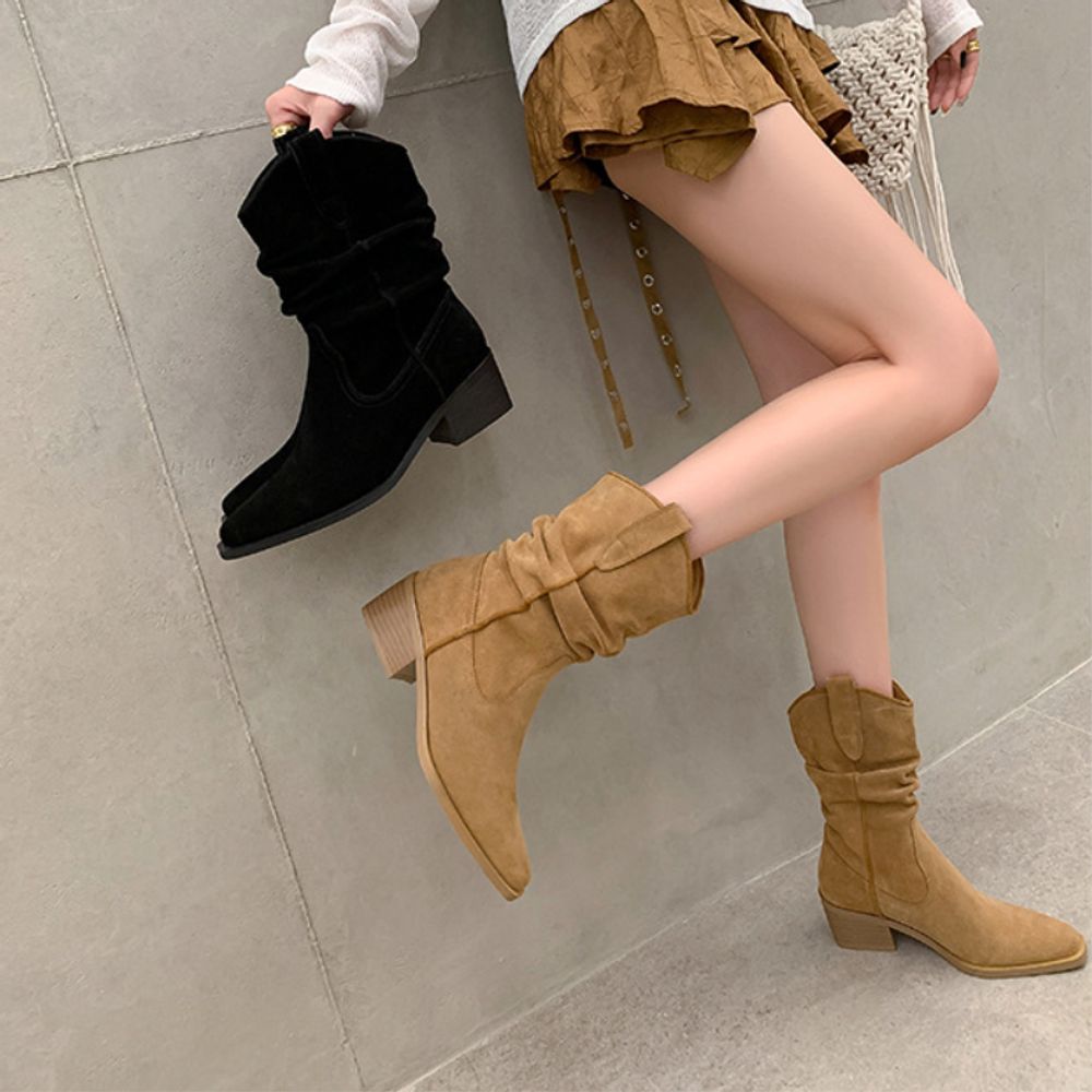 Sued Top Ankle Boots