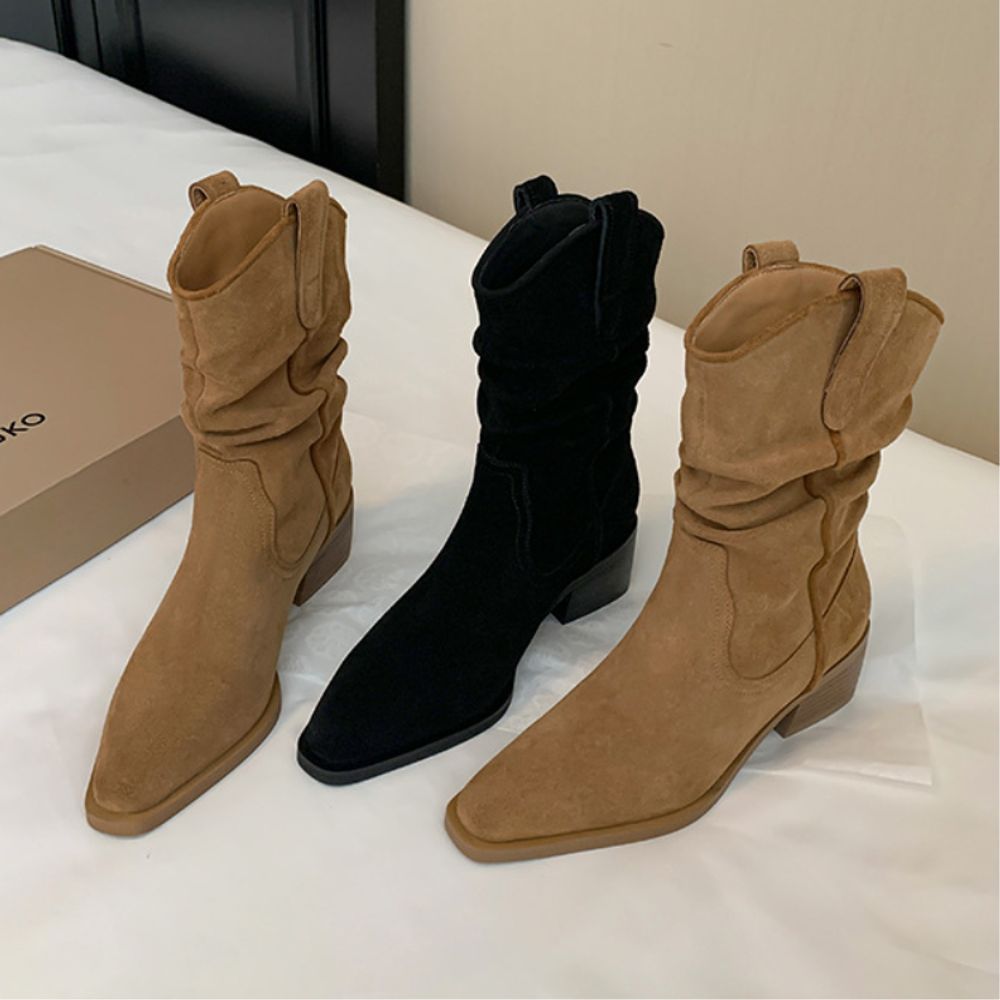 Sued Top Ankle Boots