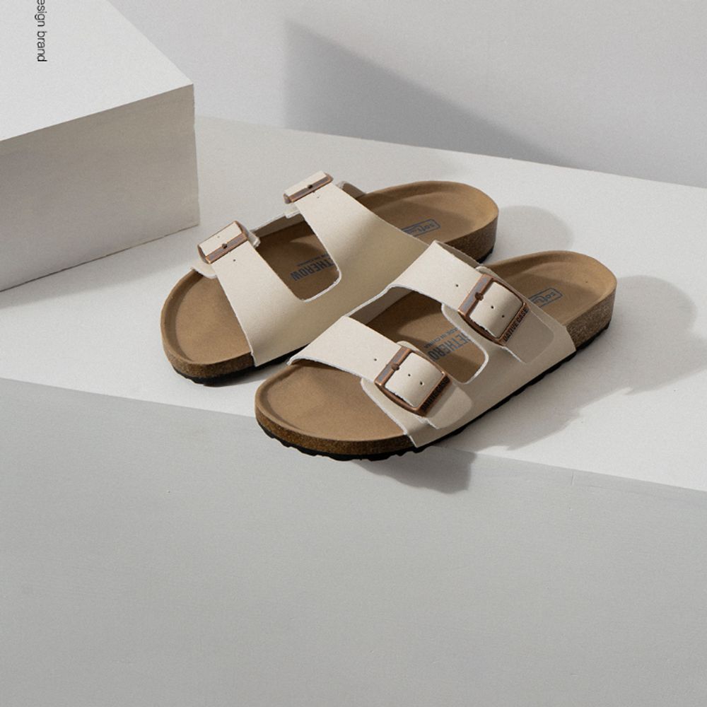 Two-Strap Slide Sandals