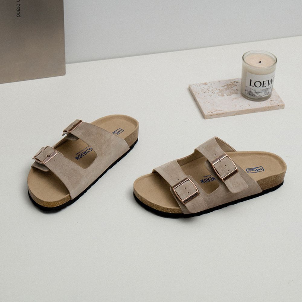 Two-Strap Slide Sandals