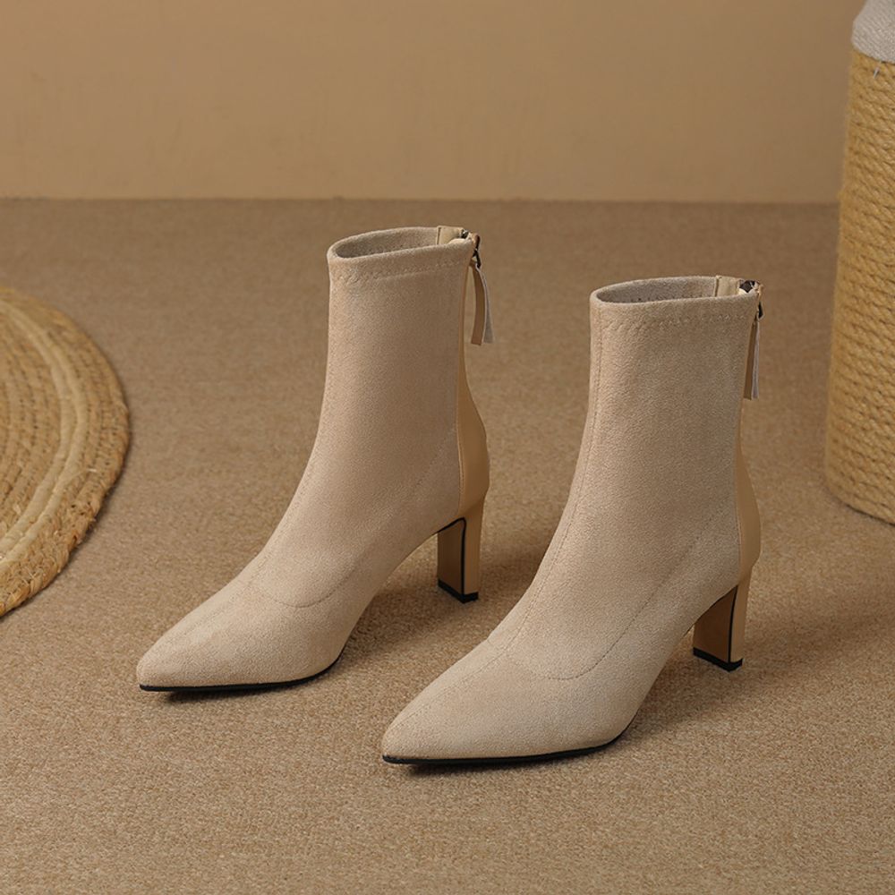 Thick Heeled  Ankle Boots