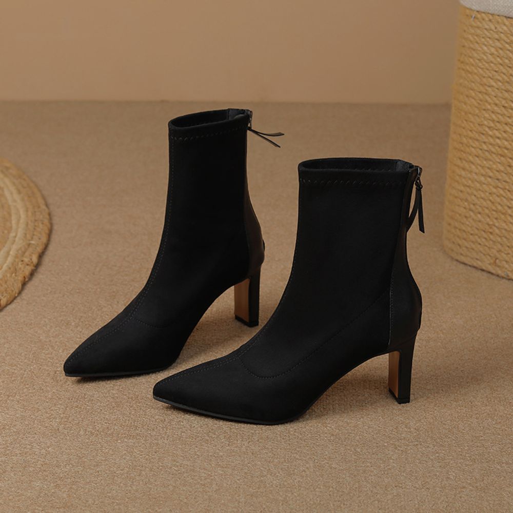 Thick Heeled  Ankle Boots