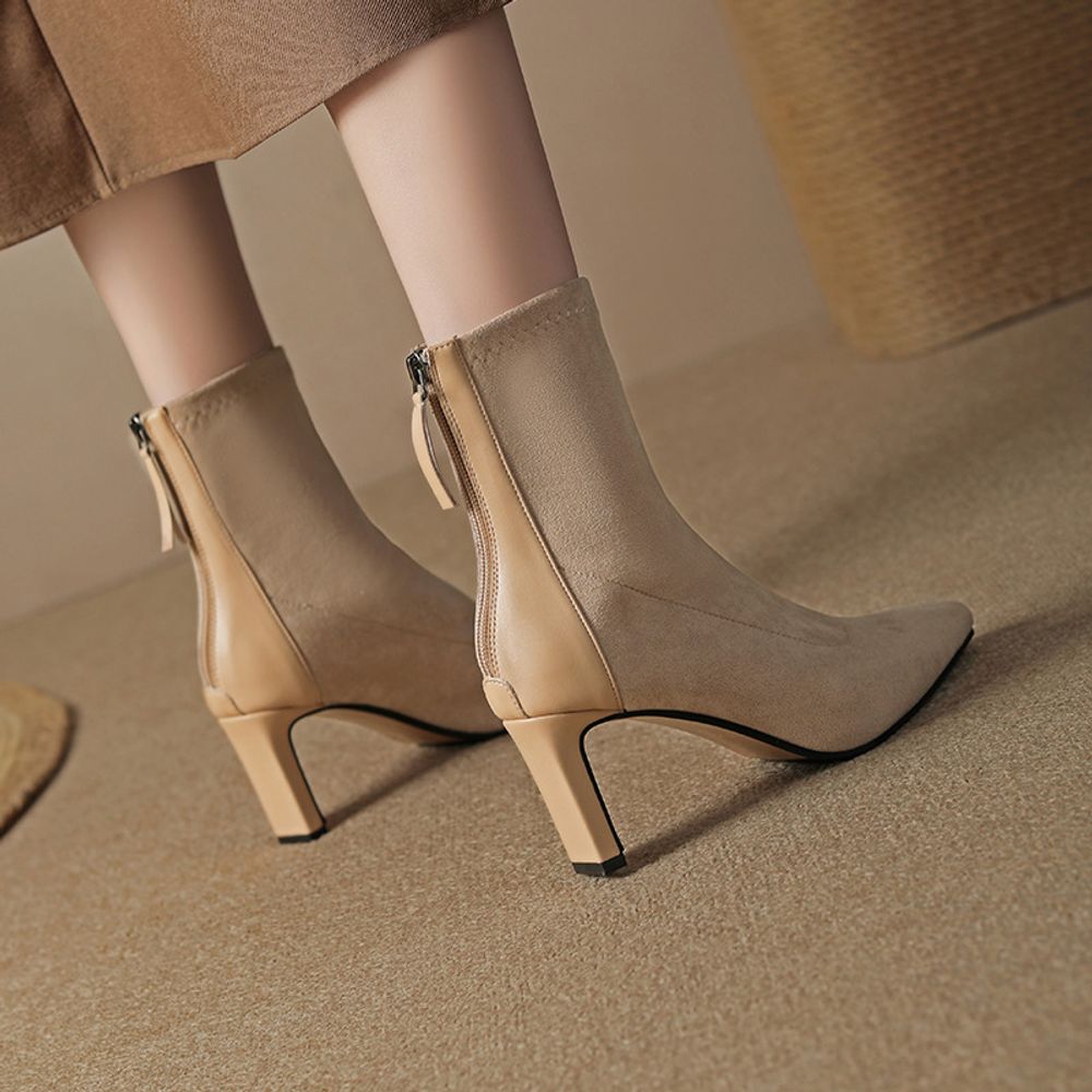 Thick Heeled  Ankle Boots