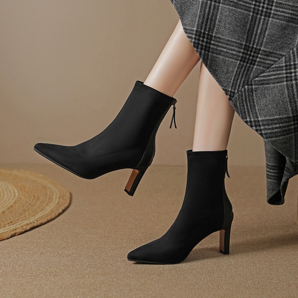 Thick Heeled  Ankle Boots