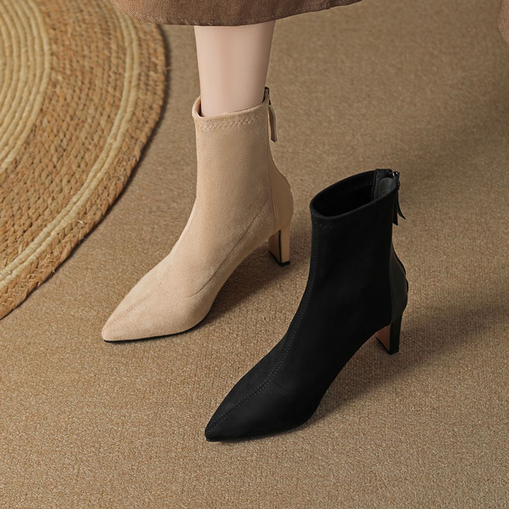 Thick Heeled  Ankle Boots