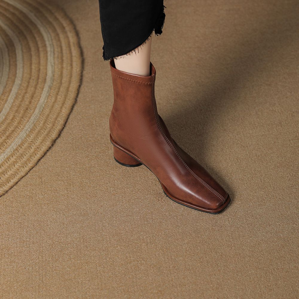 Square Toe Ankle Boots