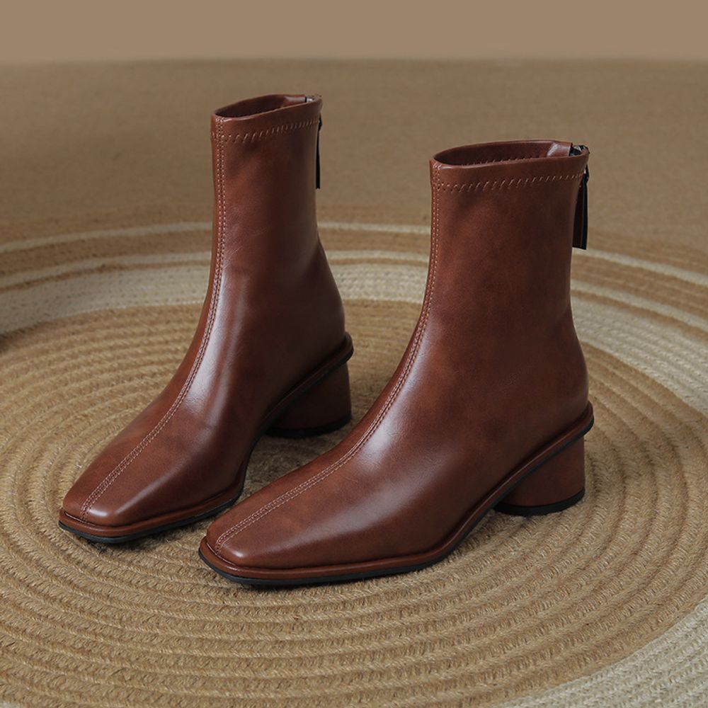Square Toe Ankle Boots