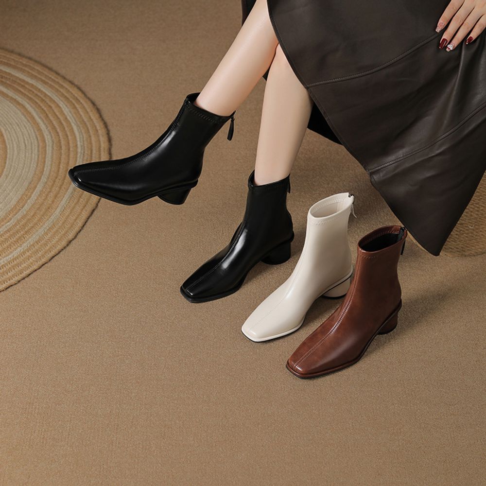 Square Toe Ankle Boots