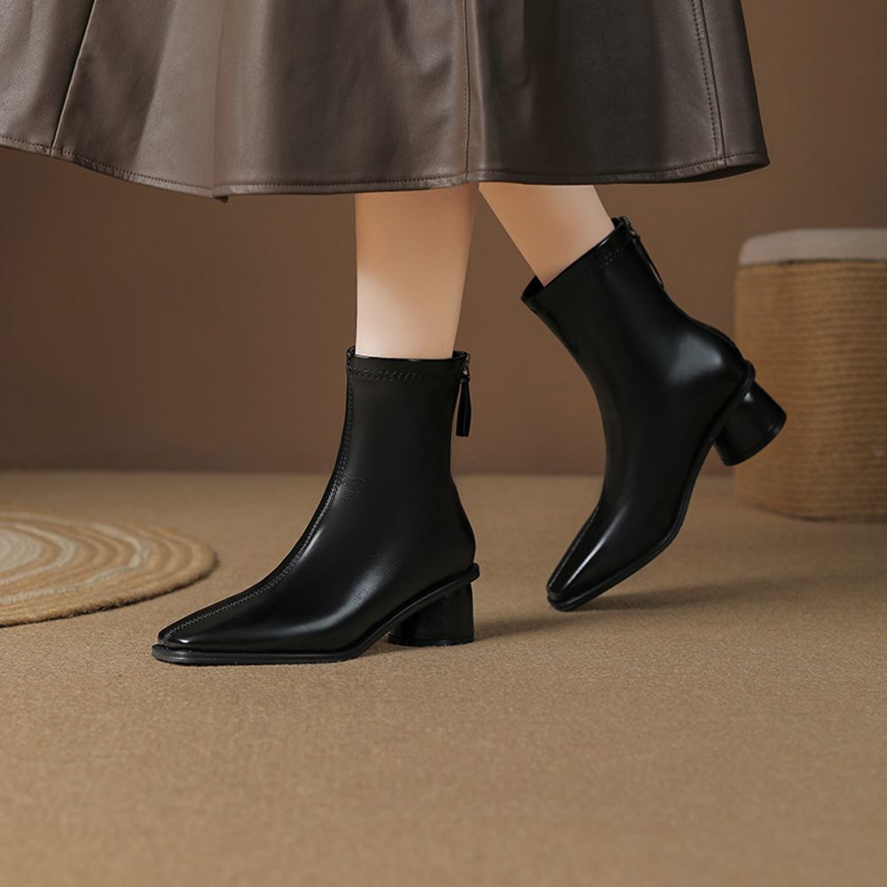 Square Toe Ankle Boots