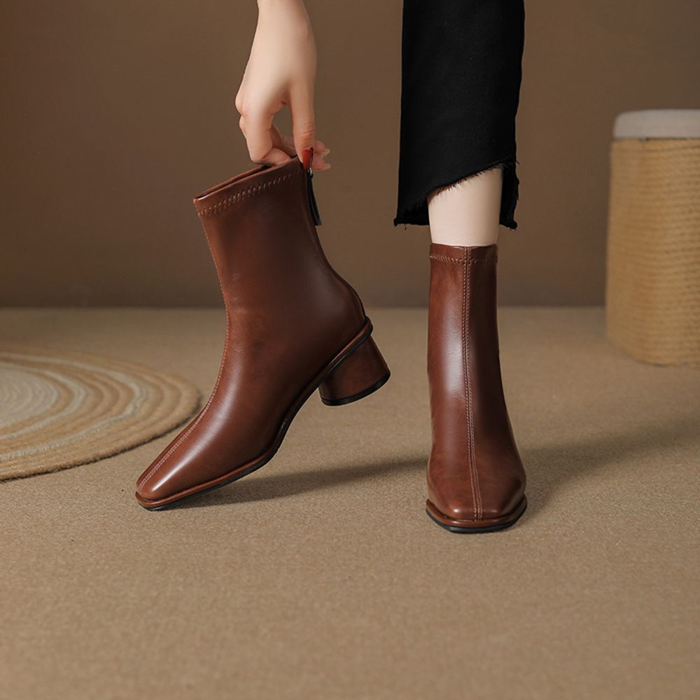 Square Toe Ankle Boots