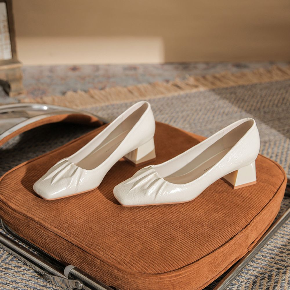 Square Head Thick Heel Shoes