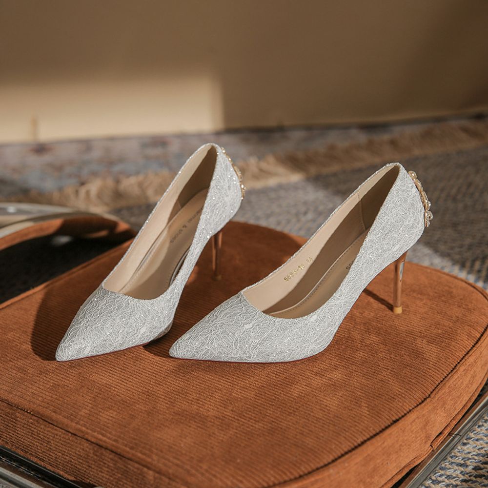 Rhinestone Back Pointed Heels