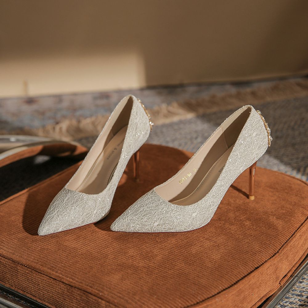 Rhinestone Back Pointed Heels