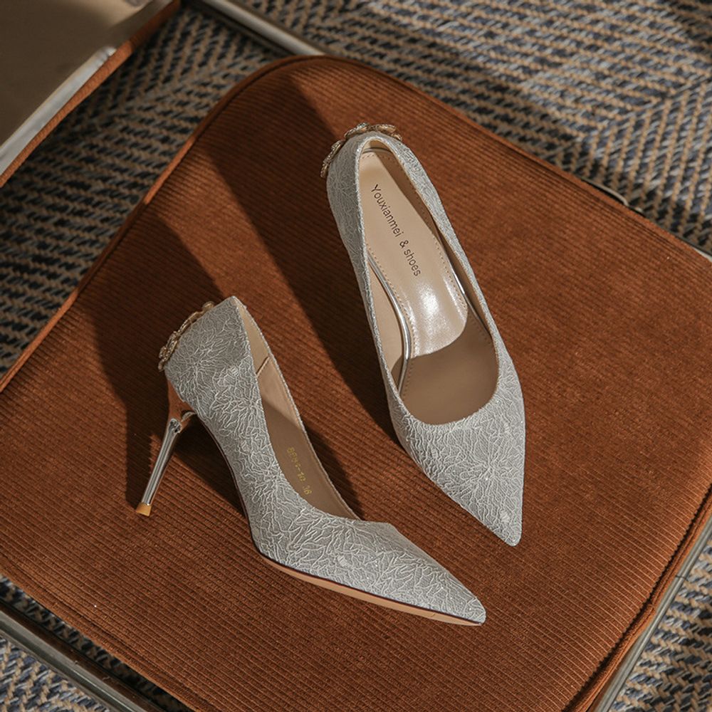 Rhinestone Back Pointed Heels